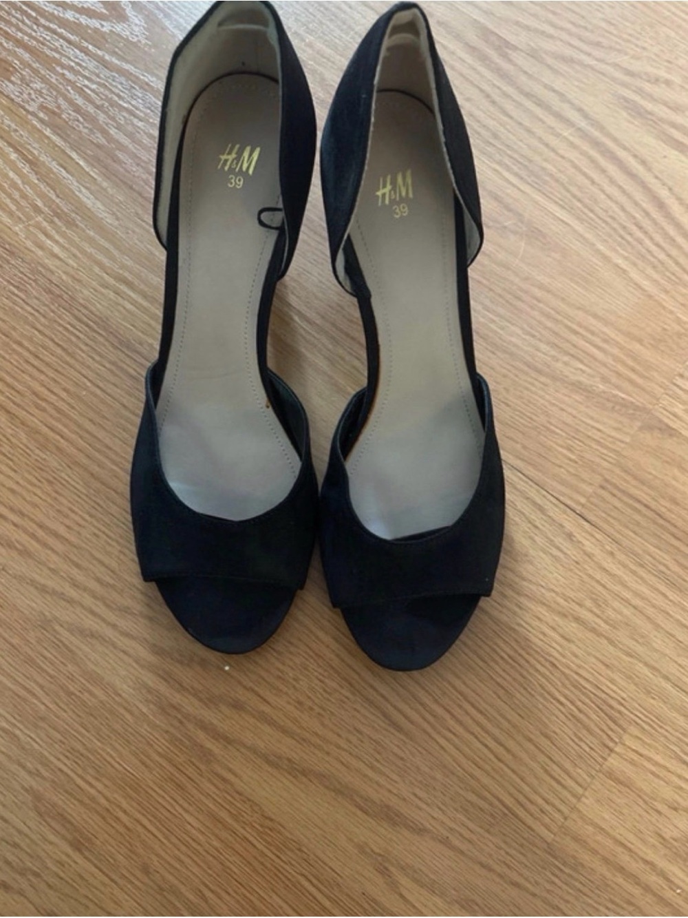 H&M Black D'Orsay Open-Toe Heels
